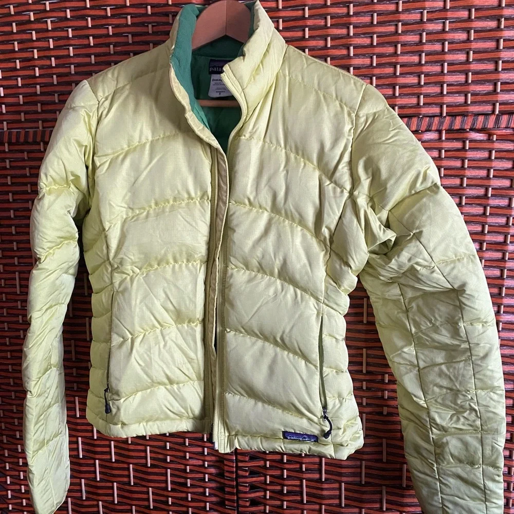 Patagonia Lime Green Vintage Down Puffer Jacket